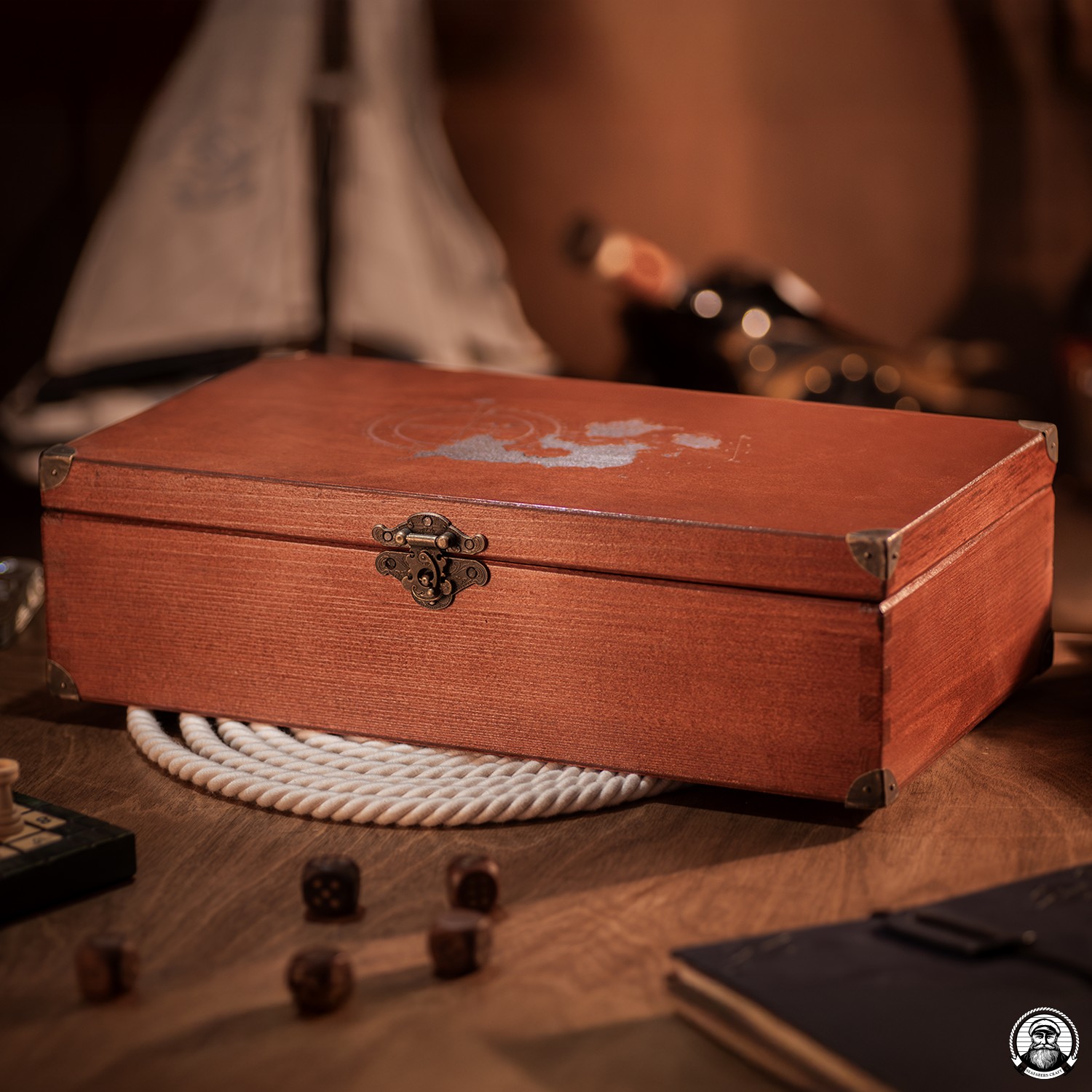 Skrzynka Kapitańska - Zamykane Podwójne na Wino